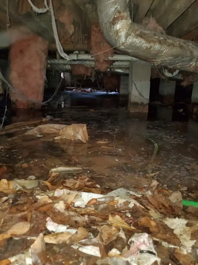 Crawl space flood assessment for Commercial Water Damage Restoration in Mansfield